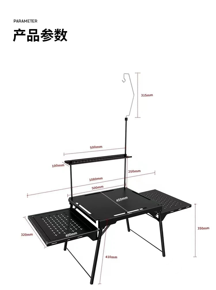 Aluminum Portable Camping Kitchen Table Modern Multi-Functional For Dining Warehouse Essential One-Stop Outdoor Solution