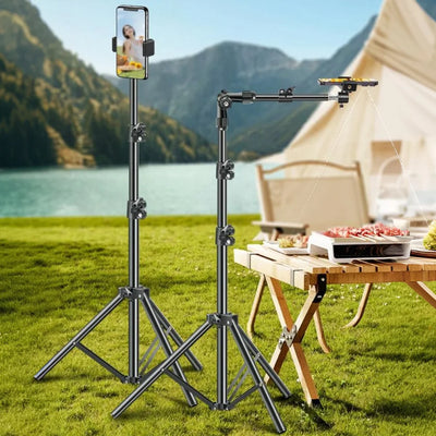 Phone Tripod Adjustable Horizontal Overhead Tripod Horizontal Stand for Video Recording