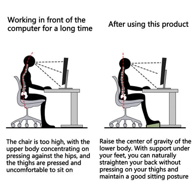 Ergonomic Massage Footstool Durable Adjustable Height Under Desk