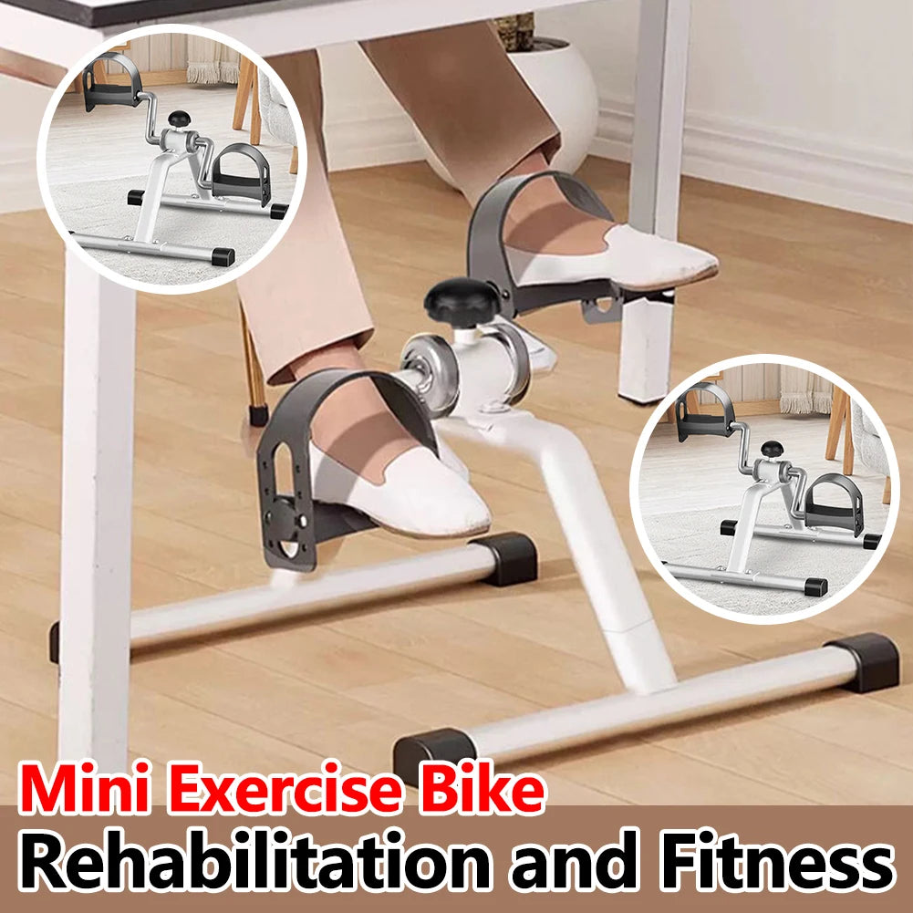 Portable Pedal Exerciser Mini Exercise Bike Adjustable Resistance Under Desk Bike Pedal Exerciser Multi-Function for Seniors