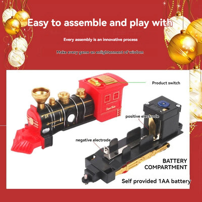2025 Mini Electric Christmas Train Toy Electric Rail Car Children's Simulation Car Toy Children's Christmas Gift