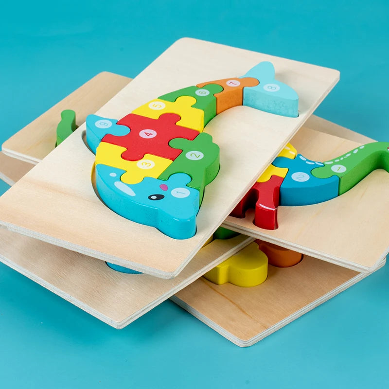 Montessori Wooden Toddler Puzzles for Kids Montessori Toys for Toddlers 2 3 4 Years Old for Toddler Dinosaur Toy