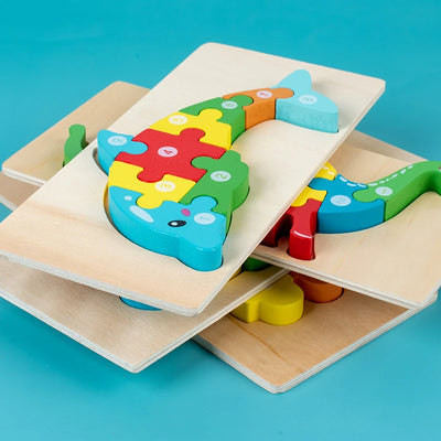 Montessori Wooden Toddler Puzzles for Kids Montessori Toys for Toddlers 2 3 4 Years Old for Toddler Dinosaur Toy