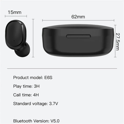 Bluetooth 5.0 Wireless Headphones E6S Noise Cancelling