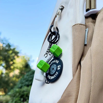 Gym Gifts DIY Barbell Keychain Gym Lovers PVC Charms Bags Keychain Kettlebell Dumbbell Pendant Keychain Jewelry Accessories