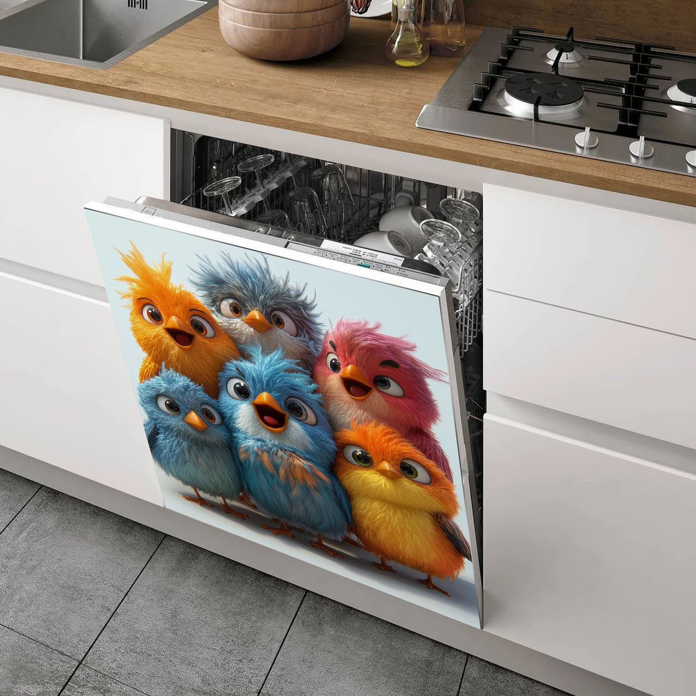 Easy-Clean Magnetic Dishwasher Door Cover - No Glue Needed, Perfect for Kitchen Decor & Stainless Steel Panels, 23.03x25.59 inch