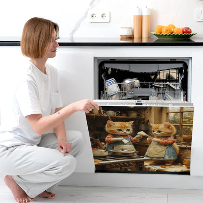 Easy-Clean Magnetic Dishwasher Door Cover - No Glue Needed, Perfect for Kitchen Decor & Stainless Steel Panels, 23.03x25.59 inch