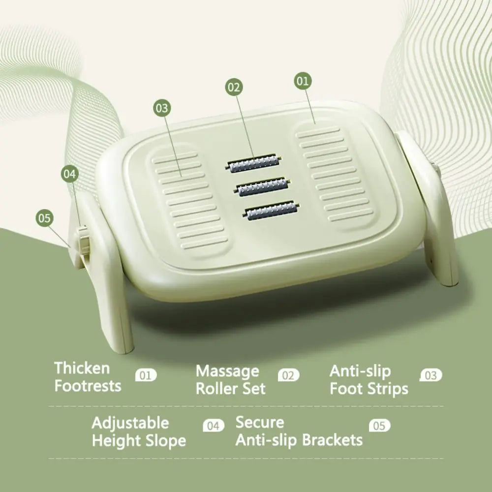 Ergonomic Massage Footstool Durable Adjustable Height Under Desk