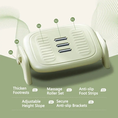Ergonomic Massage Footstool Durable Adjustable Height Under Desk
