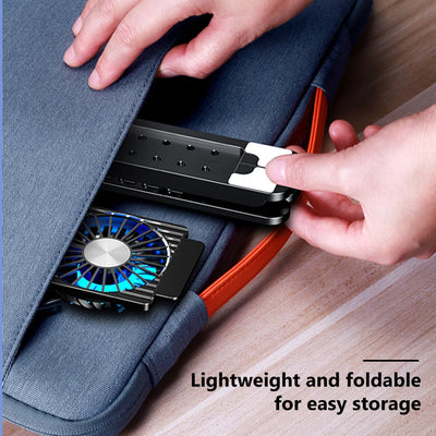 Laptop Cooling Pad with 2/4 Fans Foldable Gaming Laptop Cooler Fan RGB Silent Portable Laptop Holder for 11-17.3 Inch Notebook