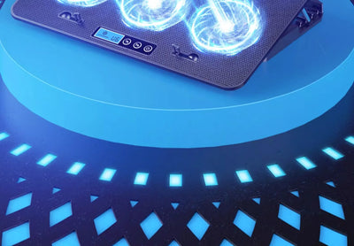 12-17 Inch Laptop Cooling Pad - 6 Quiet Fans Portable Air Cooler for Notebook Gaming with Stable Stand USB