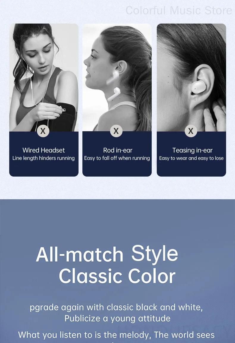 Open Ear Headphones TWS Noise Cancelling Headphones Bluetooth Earpiece Bluetooth Headset Runnning Headphones Workout Headphones