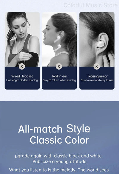 Open Ear Headphones TWS Noise Cancelling Headphones Bluetooth Earpiece Bluetooth Headset Runnning Headphones Workout Headphones