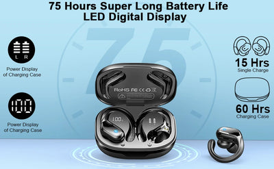 75Hrs Bluetooth 5.3 Earphones IP7 Waterproof Wireless Headphones