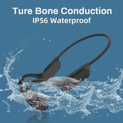 Bone Conduction Headphones, Open-Ear Wireless Bluetooth Workout Headphones with Microphones, Earphones for Sports, Running, Gym
