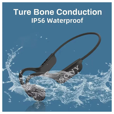 Bone Conduction Headphones, Open-Ear Wireless Bluetooth Workout Headphones with Microphones, Earphones for Sports, Running, Gym