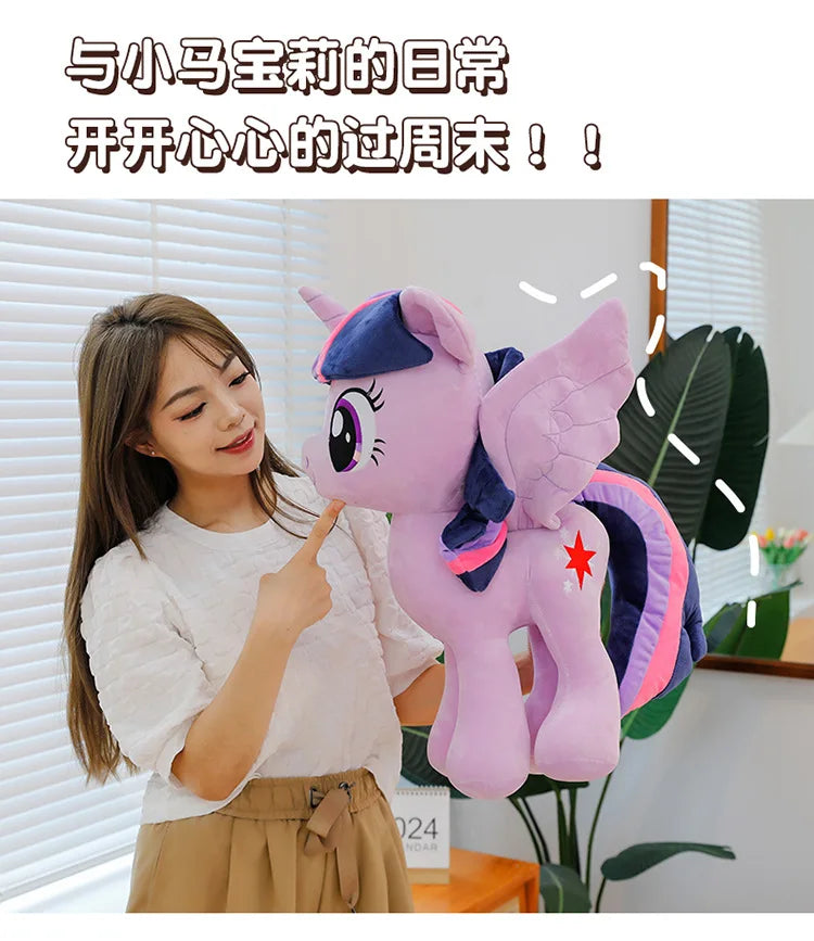 New My Little Pony Plush Doll Anime Twilight Sparkle Fluttershy Pinkie Pie Cartoon Soft Ornament Birthday Kawaii Toy Kid Gift
