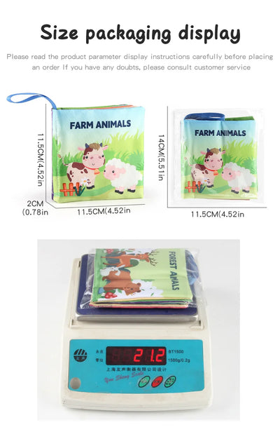 Soft Baby Books toys Montessori 3D Touch Feel High Contrast Cloth Book Sensory Early Learning games for kids Educational toys