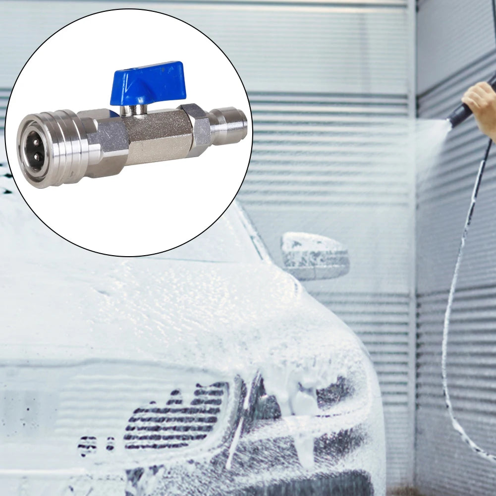 High Pressure Washer Ball Valve Kit with 3/8 Or 1/4 Inch Quick Connector Quick Connect Ball Valve 4500 PSI for Power Washer Hose