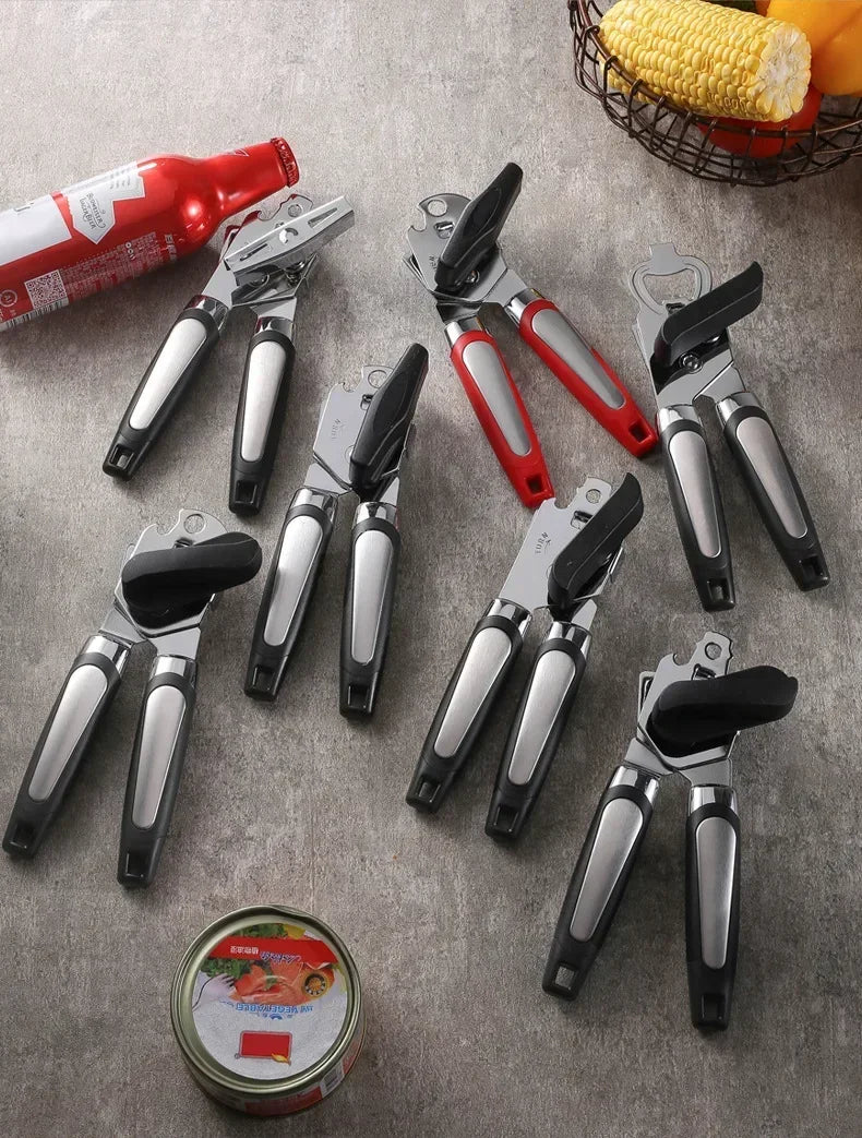 Easy Can Opener Safety Stainless Steel Manual Professional Effortless Openers with Turn Knob Household Kitchen Useful Tools
