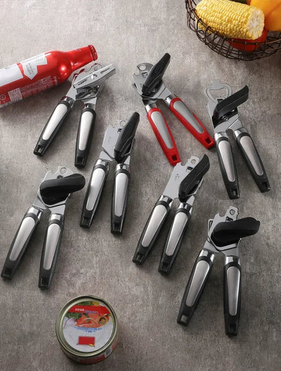 Easy Can Opener Safety Stainless Steel Manual Professional Effortless Openers with Turn Knob Household Kitchen Useful Tools