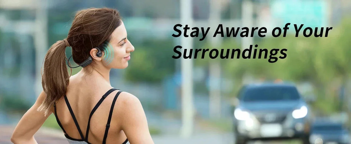 Bone Conduction Headphones, Open-Ear Wireless Bluetooth Workout Headphones with Microphones, Earphones for Sports, Running, Gym