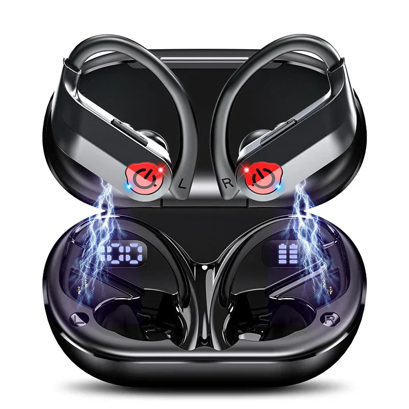 Wireless Earbuds 5.3 Bluetooth Headphones Sports Ear Buds with Earhooks 120H Playtime Wireless Headphones for Workout Waterproof