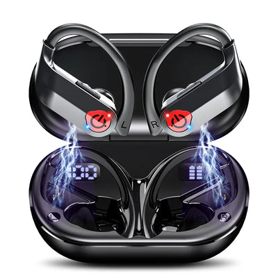Wireless Earbuds 5.3 Bluetooth Headphones Sports Ear Buds with Earhooks 120H Playtime Wireless Headphones for Workout Waterproof