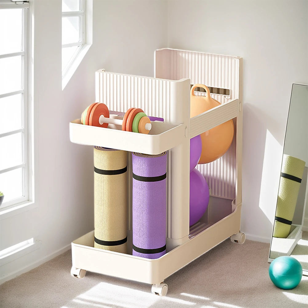 Gym Equipment Organizer Trolley with Wheels Sports Equipment