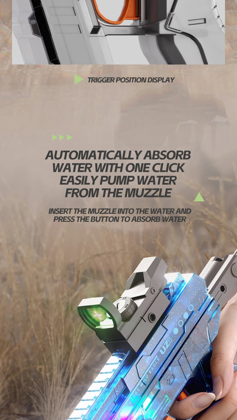 2025 New Summer UZI Water Gun Toy Swimming Pool Play Water Adult Shots Games Toy Outdoor Games High Pressure Water Gun Kids Gift