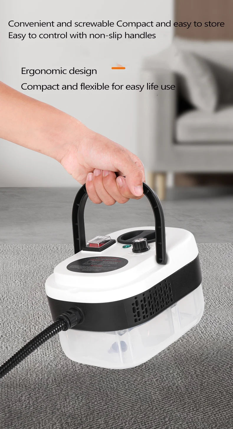 Steam cleaner, 3-level adjustable handle, 15-year heating element, 1.2-liter tank, portable steam cleaner for cleaning with 12 a