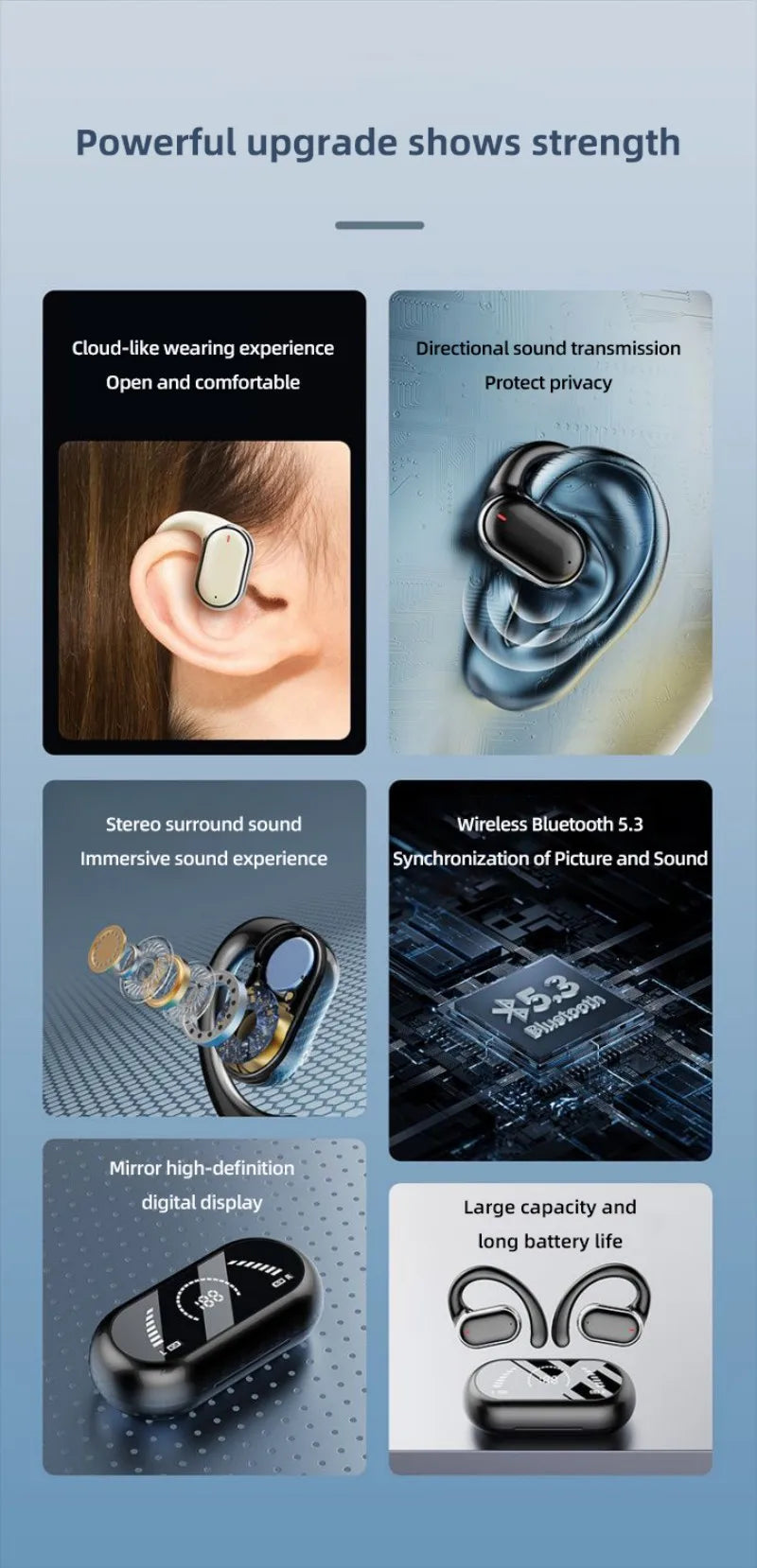 X91 OWS Earhook Earphones Bluetooth 5.3 Low Latency Gaming Sport Headset HiFi Stereo Noise Reduction Wireless Headphones Earbuds