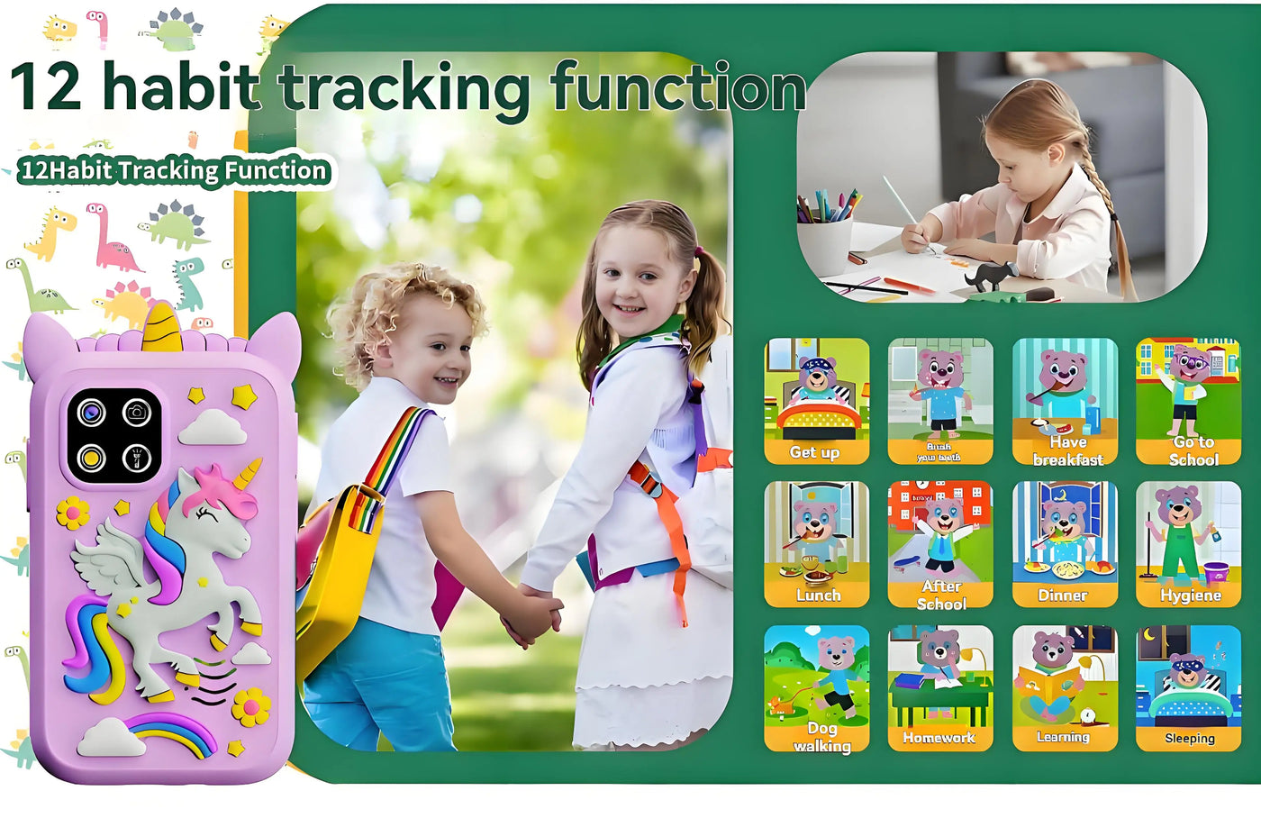Kids Smart Educational Toys Musci Player Learning Selfie Toddler Phone Games for Children Age 3-12 Best Christmas Birthday Gifts