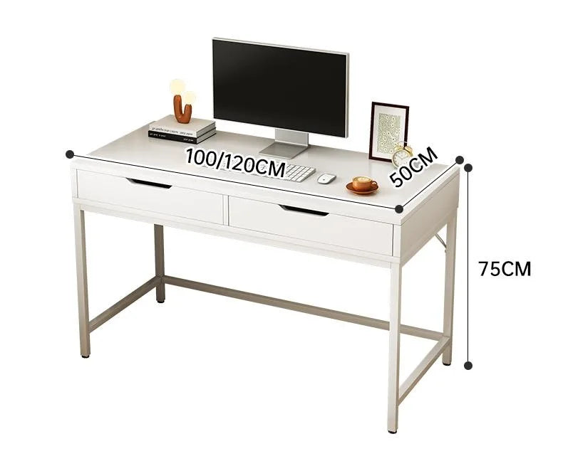 Home Computer Desk with Storage Shelves Modern Executive Study