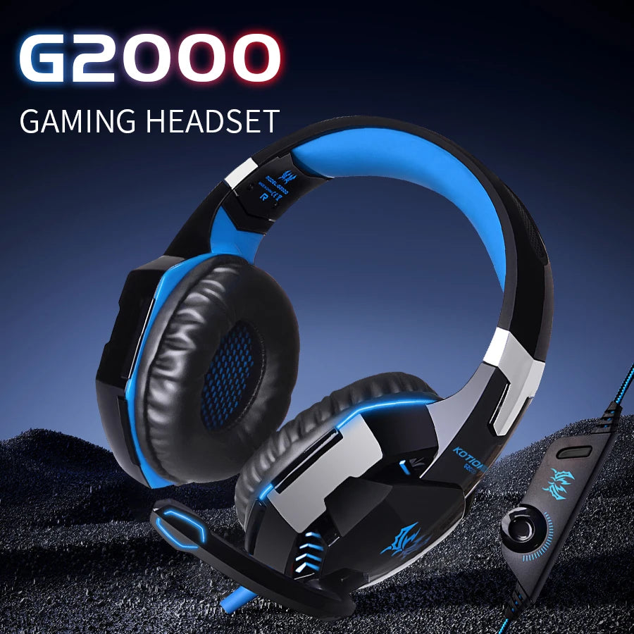 Gaming Headphones Wired Headset with Microphone 3.5mm Surrond Sound Stereo Deep Bass for PS4 PS5 PC Laptop XBOX Gamer Glowing