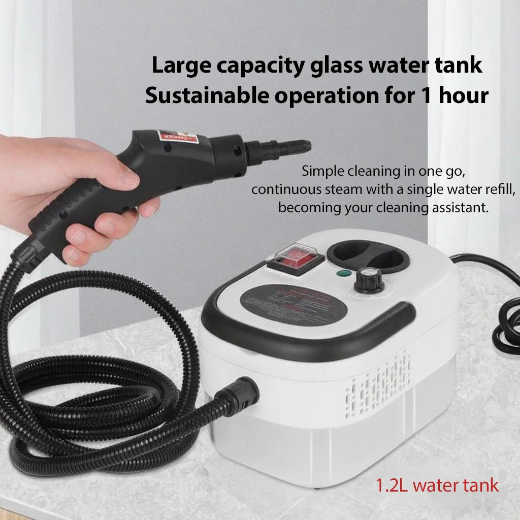 Steam cleaner, 3-level adjustable handle, 15-year heating element, 1.2-liter tank, portable steam cleaner for cleaning with 12 a