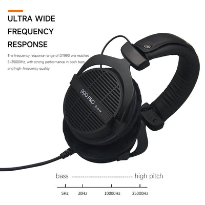 DT 990 PRO Open-Back Studio Monitor Headphones with High-Resolution Audio for Mixing and Mastering