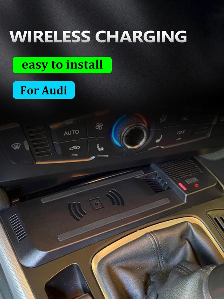 wireless charging pad for Audi A4 B8 B9 A4 Allroad A5 S5 RS5 Q5 SQ5 Fast phone charger mobile holder usb Center console