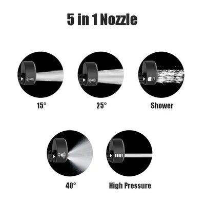 Pressure Washer Nozzle 1/4inch Quick Plug High Pressure Cleaner 6-in-1 High-pressure Multi-angle Nozzle 200 Bar/3000 PSI