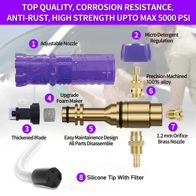 Pressure Washer  Snow Foam Lance Foam Nozzle Car Wash Foam Maker for parkside Karcher Elitech Bort AR Bosch Pressure Washer