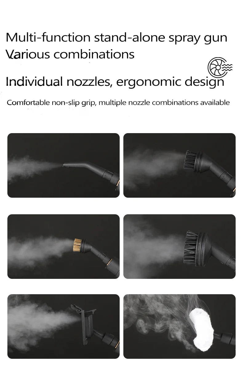 Steam cleaner, 3-level adjustable handle, 15-year heating element, 1.2-liter tank, portable steam cleaner for cleaning with 12 a