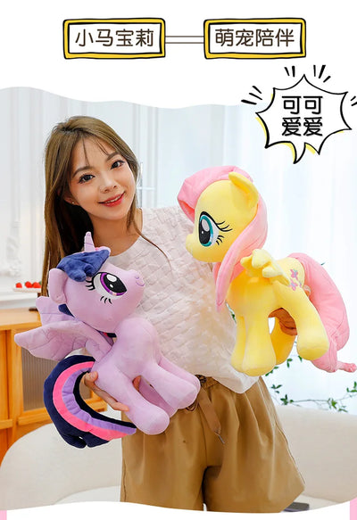 New My Little Pony Plush Doll Anime Twilight Sparkle Fluttershy Pinkie Pie Cartoon Soft Ornament Birthday Kawaii Toy Kid Gift