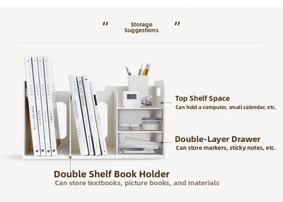 Office Desk Bookelf Desktop Organizer File Book Storage Box Rectangular Plastic Simptic Desktop Storage Box for Office