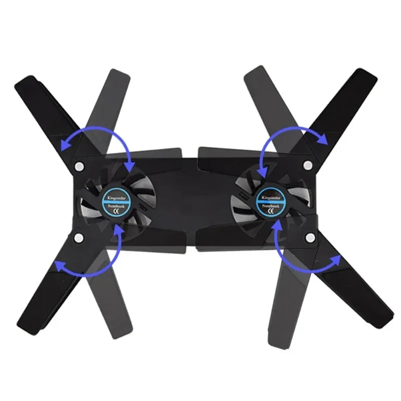 Laptop Cooling Pad Air-cooling Laptop Cooler USB Powered Cooling Dock Bracket 2 Fan for Notepad Universal 7 15" 1 Notebook Stand
