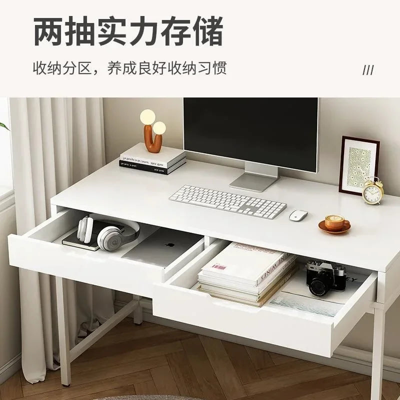 Home Computer Desk with Storage Shelves Modern Executive Study