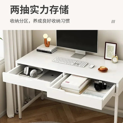 Home Computer Desk with Storage Shelves Modern Executive Study