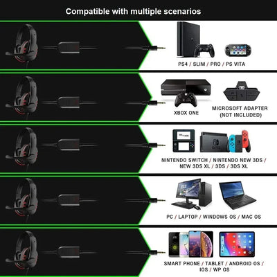 3.5mm Headphones Wired Gaming Headset Earphones