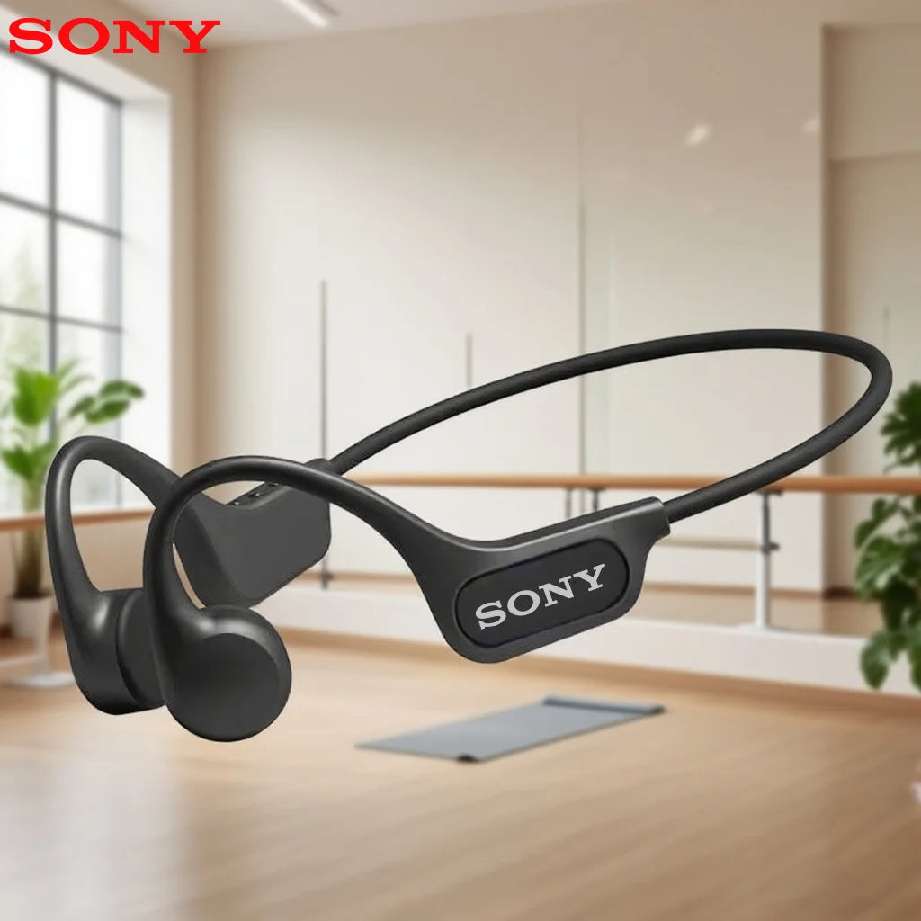 Bone Conduction Headphones, Open-Ear Wireless Bluetooth Workout Headphones with Microphones, Earphones for Sports, Running, Gym