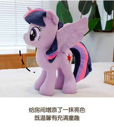 New My Little Pony Plush Doll Anime Twilight Sparkle Fluttershy Pinkie Pie Cartoon Soft Ornament Birthday Kawaii Toy Kid Gift