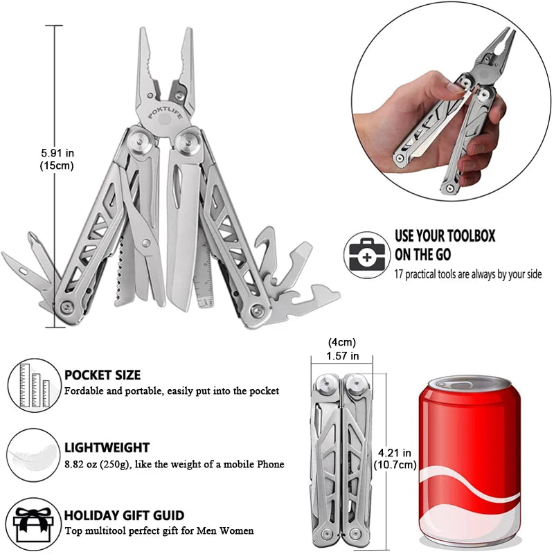 Multitool Folding Knives Pliers Wire Cutter Can Opener Screwdriver Scissor Clamp Hand Tools Diy EDC Survival Gear Manual Pliers